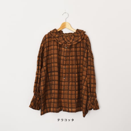ウールチェック2WAYプルオーバー