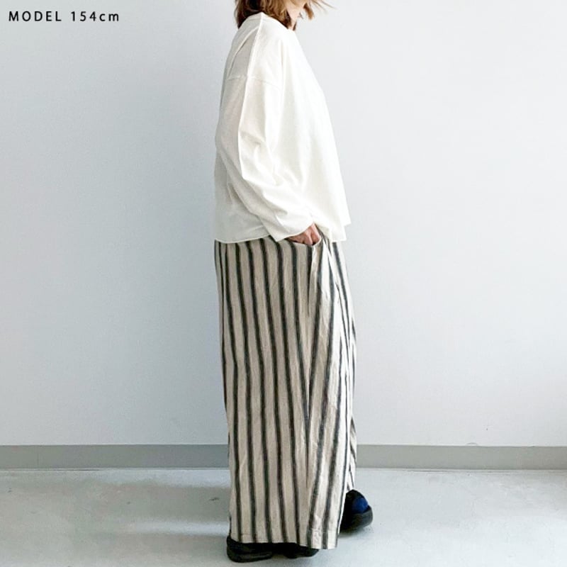 コットンリネンストライプパンツ | riparipa