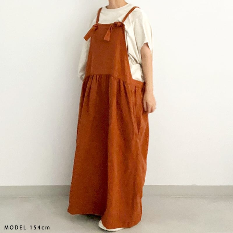 【beautiful people】 レザーエプロンドレス リネンエプロンドレス | riparipa