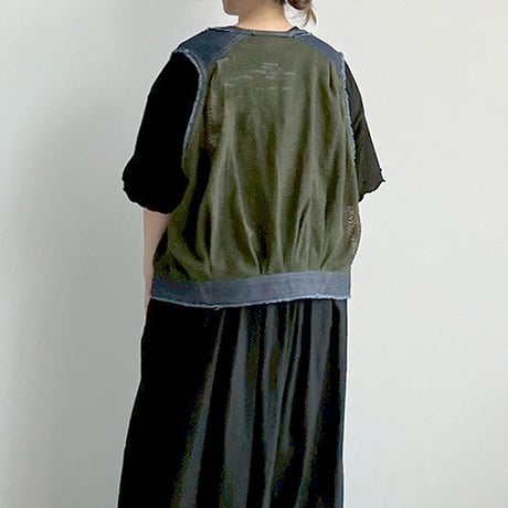 メッシュMIXデニムベスト