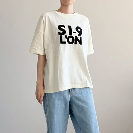 フロッキーロゴプリントクルーT