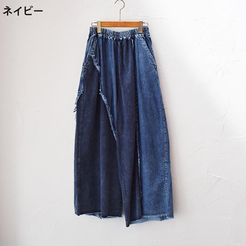 mililopiulu ケミカルデニムワイドパンツ | riparipa