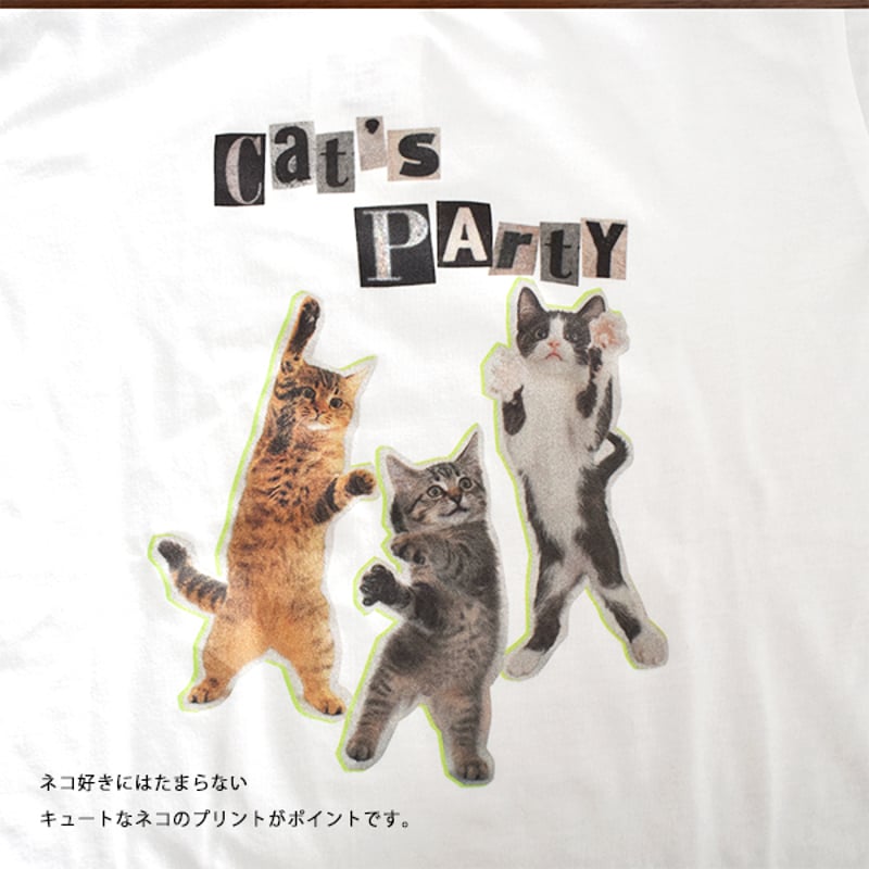 PARTYネコプリント半袖T | riparipa