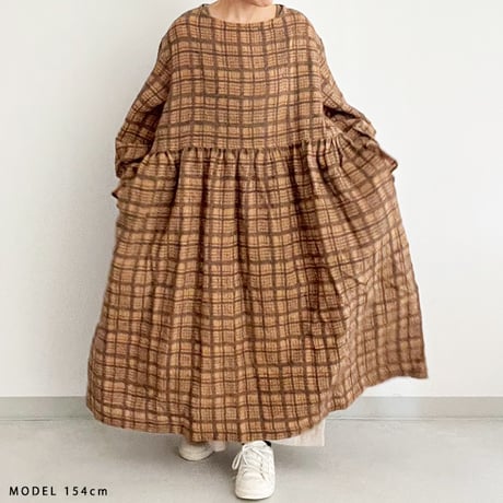 ウールチェックドレス