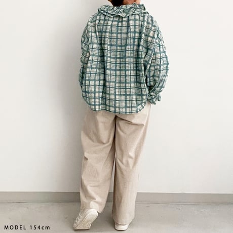 ウールチェック2WAYプルオーバー