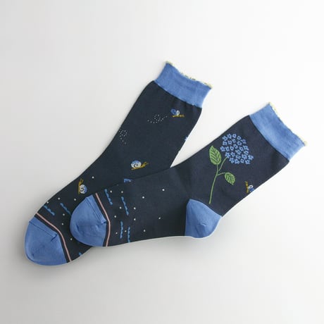 【5月号掲載分】KURI BOTELLA｜ソックス　Ajisai socks -gray　アジサイソックス　グレー