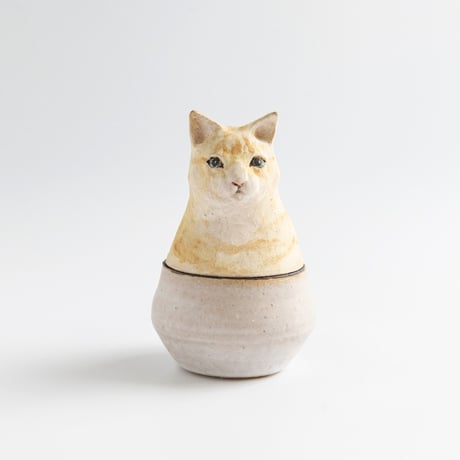 【7月号掲載分】acne pottery studio｜6ネコの頭の付いた花器