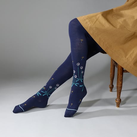 【12月号掲載分】KURI BOTELLA｜タイツ　tanpopo tights - navy　タンポポタイツ　ネイビー