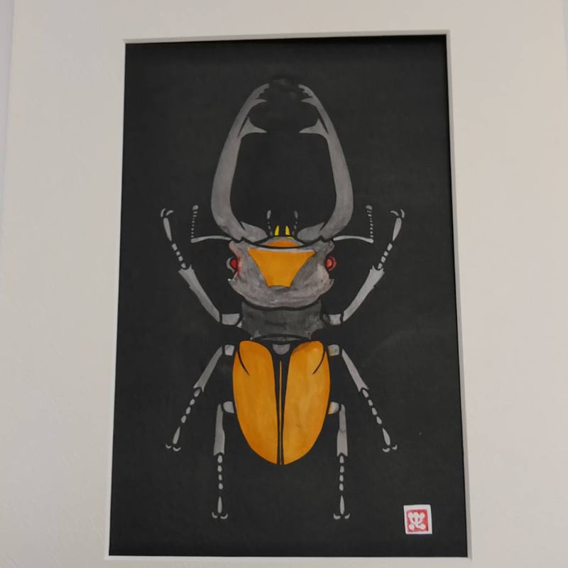 ラコダールツヤクワガタの切り絵 | 切り絵工房カプリコルヌー虫と八戸
