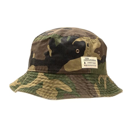 COLOR COMMUNICATIONS / COTTON TAG BUCKET HAT - WOODLAND CAMO