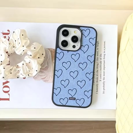 S74853  デニムハートドリーム iPhoneケース