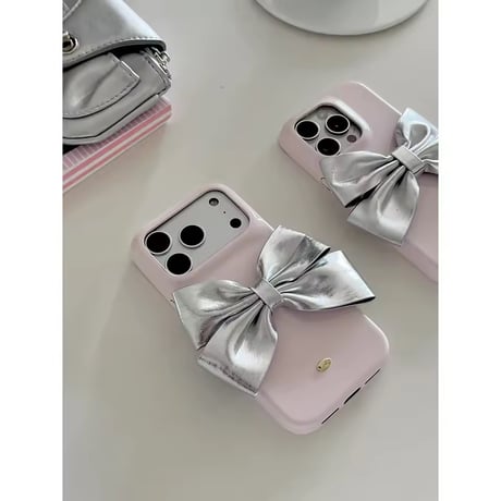 S75145 ビッグメタリックリボン iPhoneケース