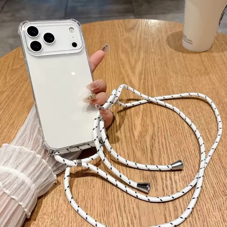 K22978 ショルダーストラップ付きクリア iPhoneケース
