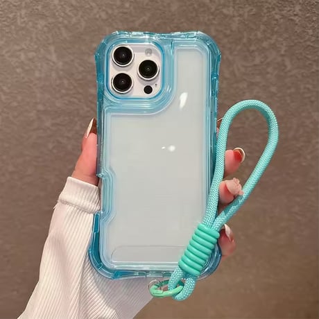 K23169 カラーフレームハンドストラップ付きiPhoneケース