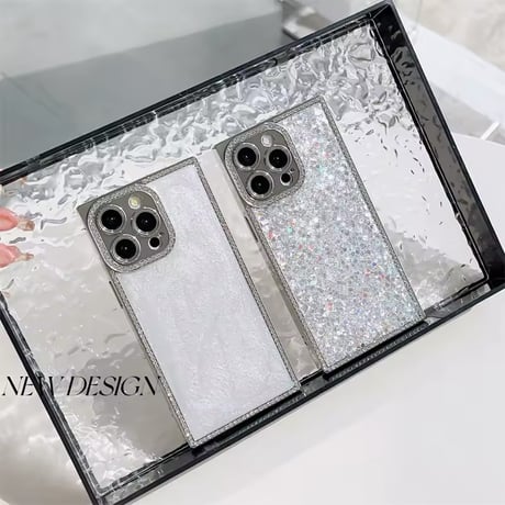 S74583 ラグジュアリーグリッターiPhoneケース（スクエアタイプ）