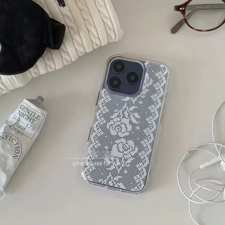 S75456 レースフラワーiPhoneケース