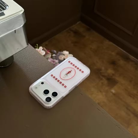 L62372 フラワーフレームクリア iPhoneケース