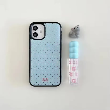 S75436 ブルーフラワードット iPhoneケース