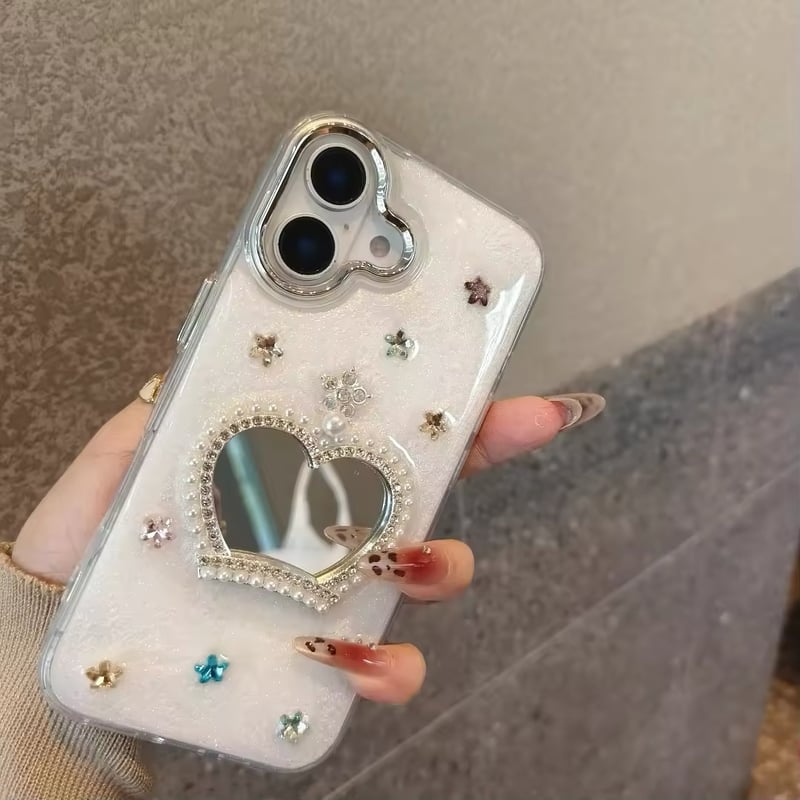 K22756 きらめきハートミラーの王冠iPhoneケース | nanomita
