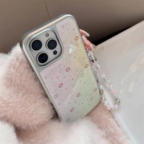 S74702 さりげな小花のパール調iPhoneケース