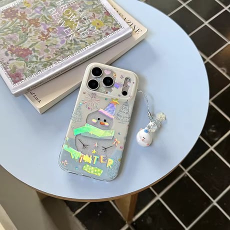 S75151 キラきゅんスノーマン iPhoneケース（チャーム付き）