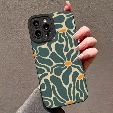 S75011 レトロフラワーアート iPhoneケース