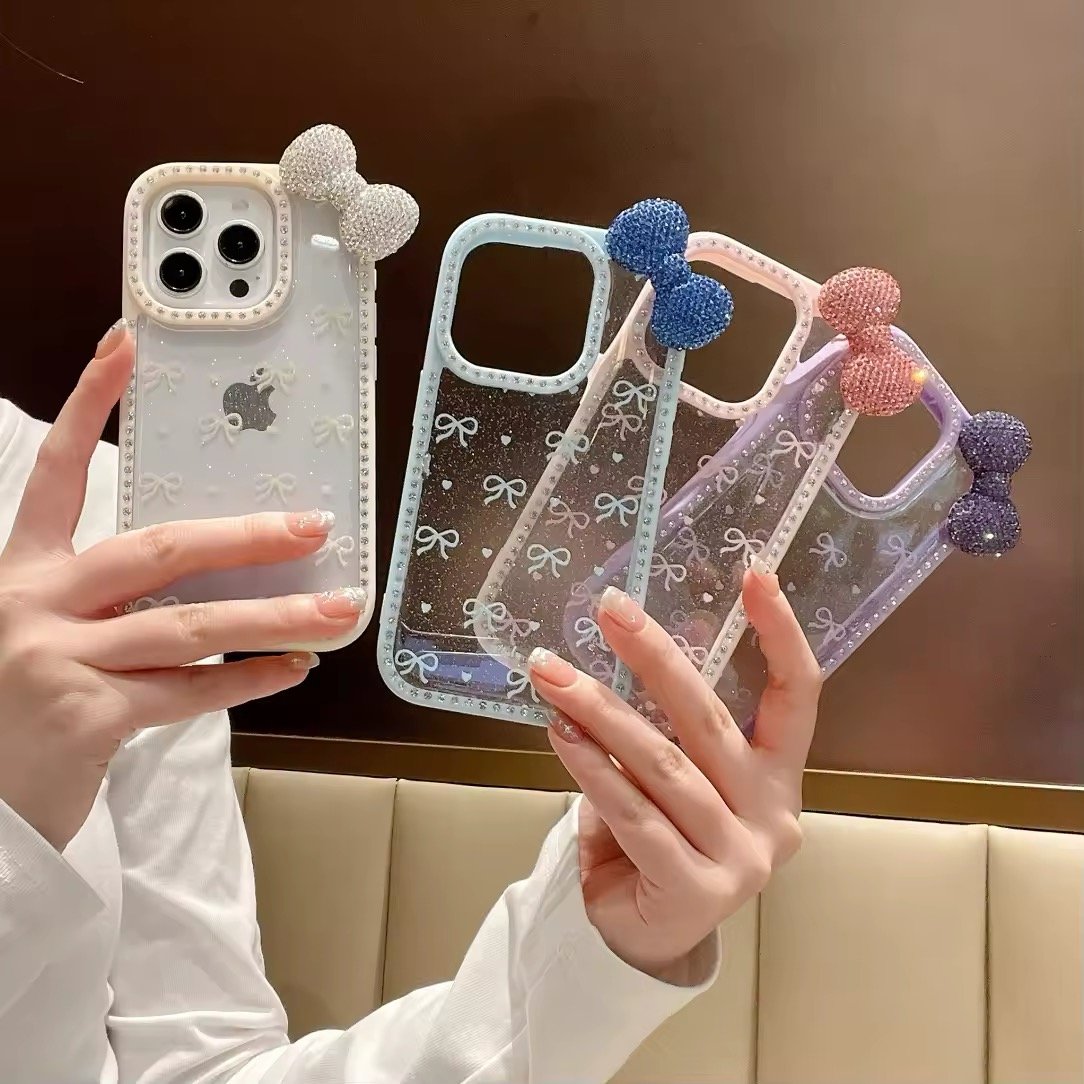 L62218 きらきらリボン付きクリアiPhoneケース | nanomita
