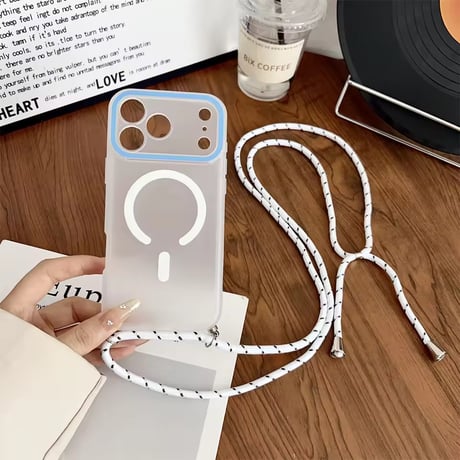 K23037 MagSafe対応ストラップ付きマットiPhoneケース