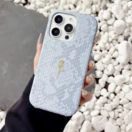 S75260 ローズモチーフ レザーテクスチャー iPhoneケース
