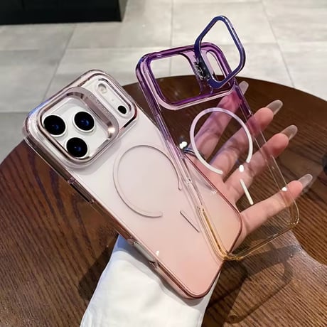 K22884 グラデーションカメラカバー付き MagSafe対応 iPhoneケース