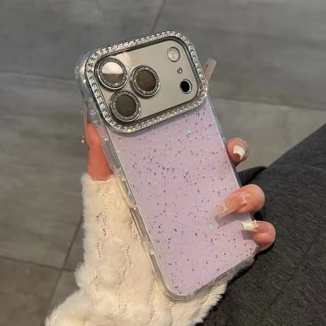 S75687 ラメジュエルフレームiPhoneケース