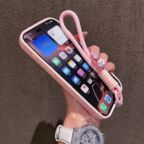 K22953 プチリボンドット iPhoneケース（ストラップ付き）