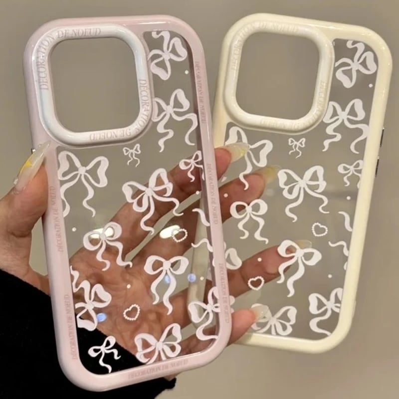 L62285 リボン柄クリアiPhoneケース | nanomita