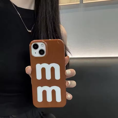 S74162 チョコ風ロゴデザイン iPhoneケース