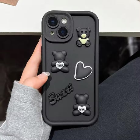 S74438 スイートベアデコ iPhoneケース