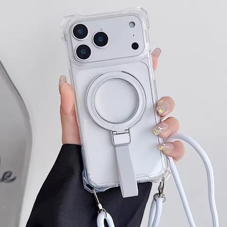 K23027 MagSafe対応 ストラップ付きリングスタンドiPhoneケース