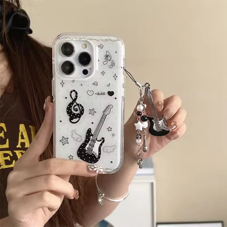 S74975 ギターストラップ付きロックミュージック iPhoneケース