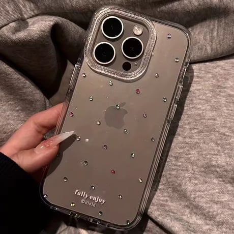 L62302 プリントストーン風クリアiPhoneケース