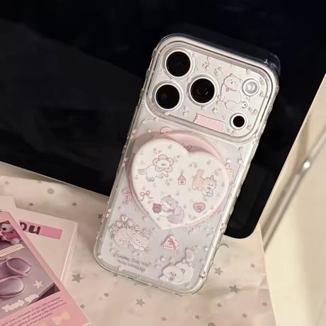K23185 ねこちゃんハートMagSafeソケット付き iPhoneケース