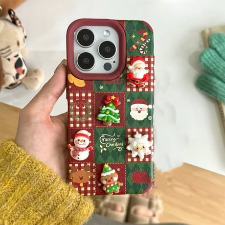 S74209 ぷっくりクリスマス iPhoneケース