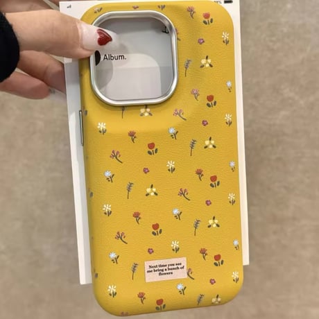 S74303 ちいさなお花のレザー調iPhoneケース