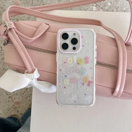 L62231 カラフルスターアルファベットiPhoneケース