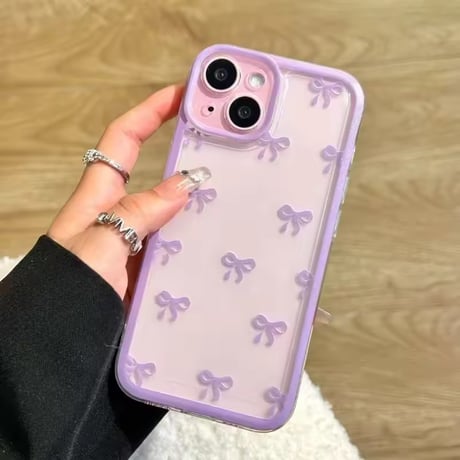 L62434 リボンパステルiPhoneケース