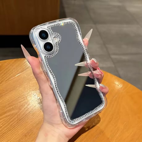 【即納商品】K22791 ビジューラインミラー iPhoneケース