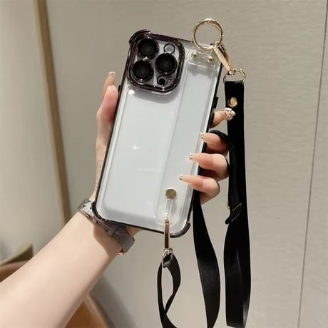 K22644 2wayストラップ＆スタンド クリアiPhoneケース