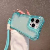 K23169 カラーフレームハンドストラップ付きiPhoneケース