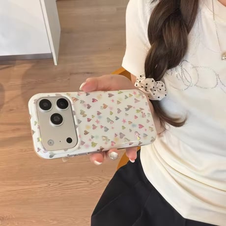 S75558 カラフルハートドロップ iPhoneケース