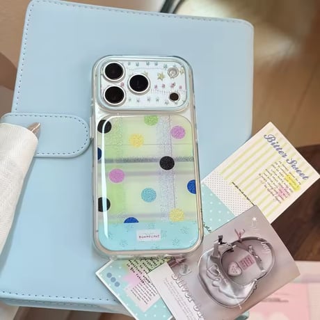 S75686 カラフルドットクリアiPhoneケース