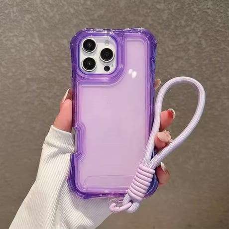 K23169 カラーフレームハンドストラップ付きiPhoneケース