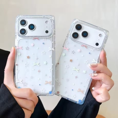 L62454 きらめきリボンスター クリアiPhoneケース